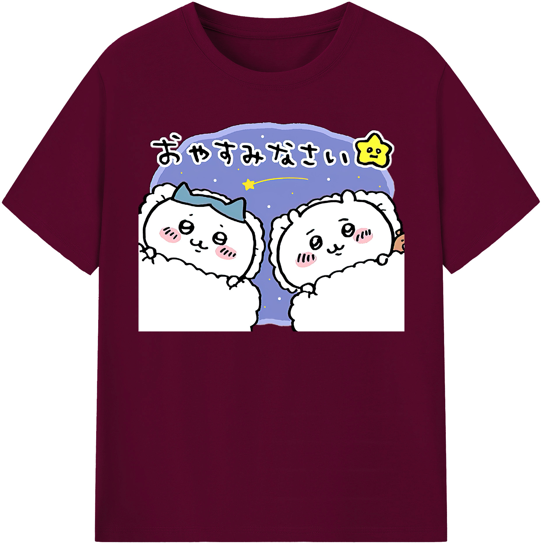 （画像用） ちいかわ ハチワレ Chii-kawa hachiware レディースカジュアルプリントTシャツ（綿100％）